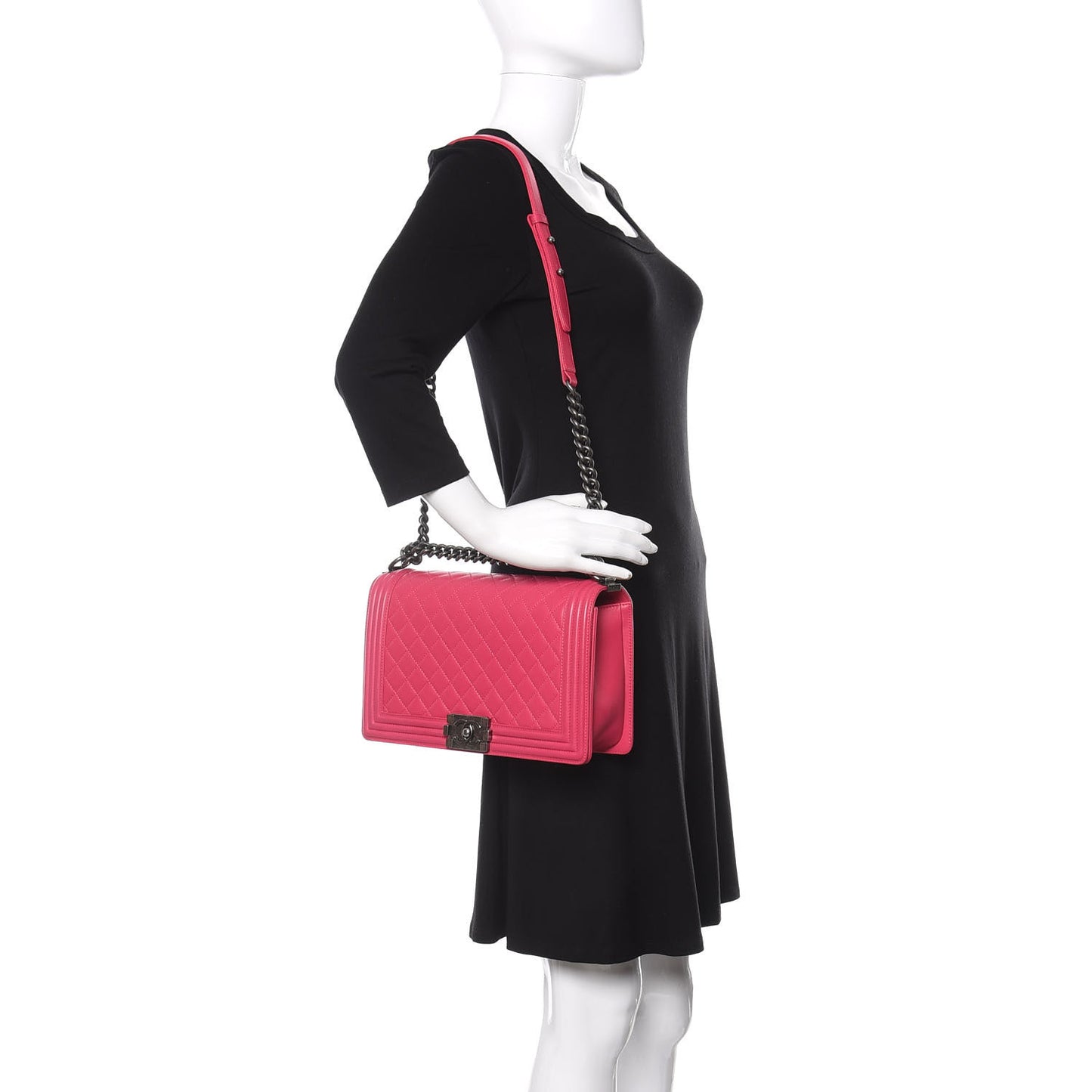 Lambskin Quilted New Medium Boy Flap Pink