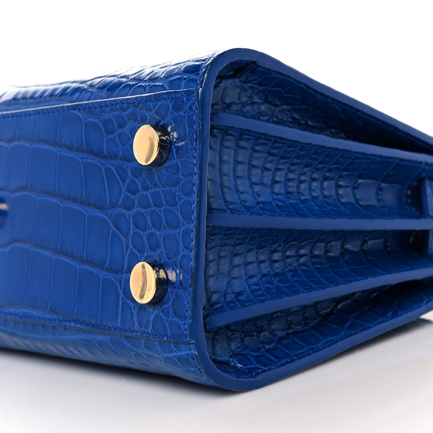 Saint Laurent Calfskin Crocodile Embossed Nano Sac De Jour Royal Blue 7 of 7