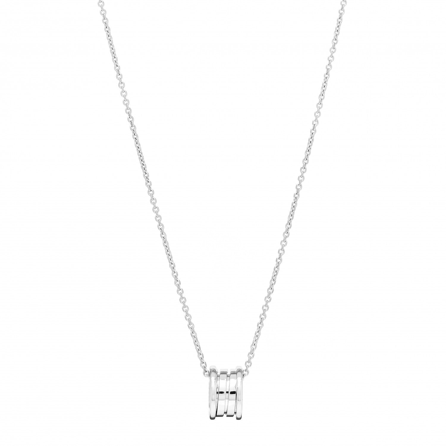Bulgari 18K White Gold B.Zero1 Pendant Necklace 1 of 4