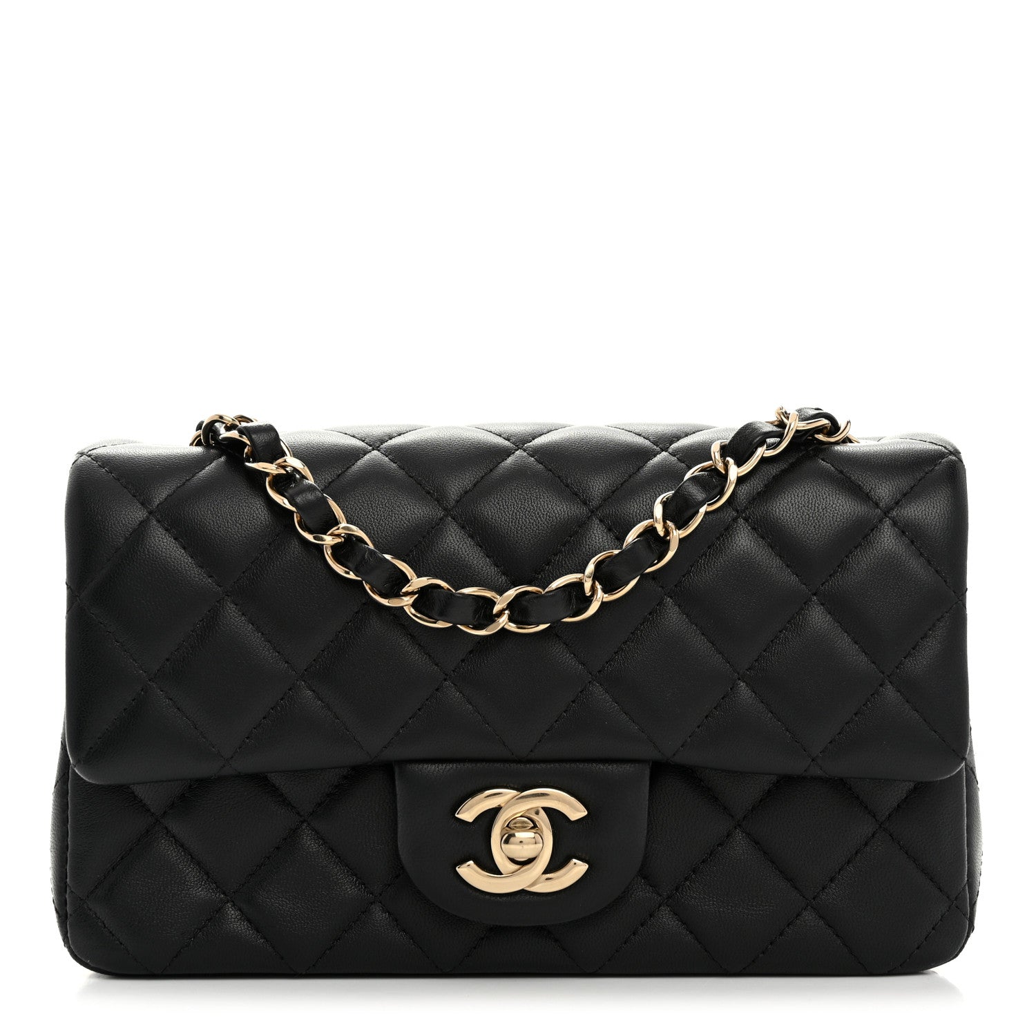 Chanel Lambskin Quilted Mini Rectangular Flap Black 1 of 10