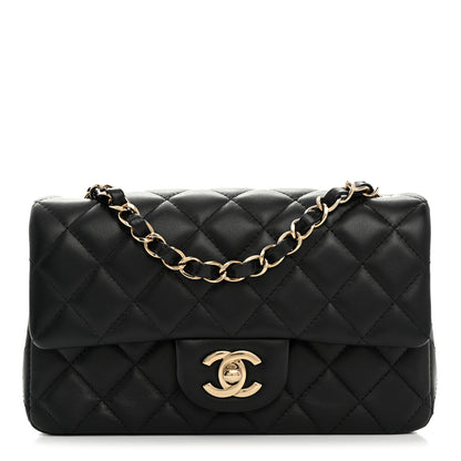 Chanel Lambskin Quilted Mini Rectangular Flap Black 1 of 10