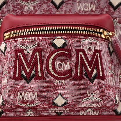 MCM Vintage Jacquard Monogram Mini Backpack Red 6 of 16