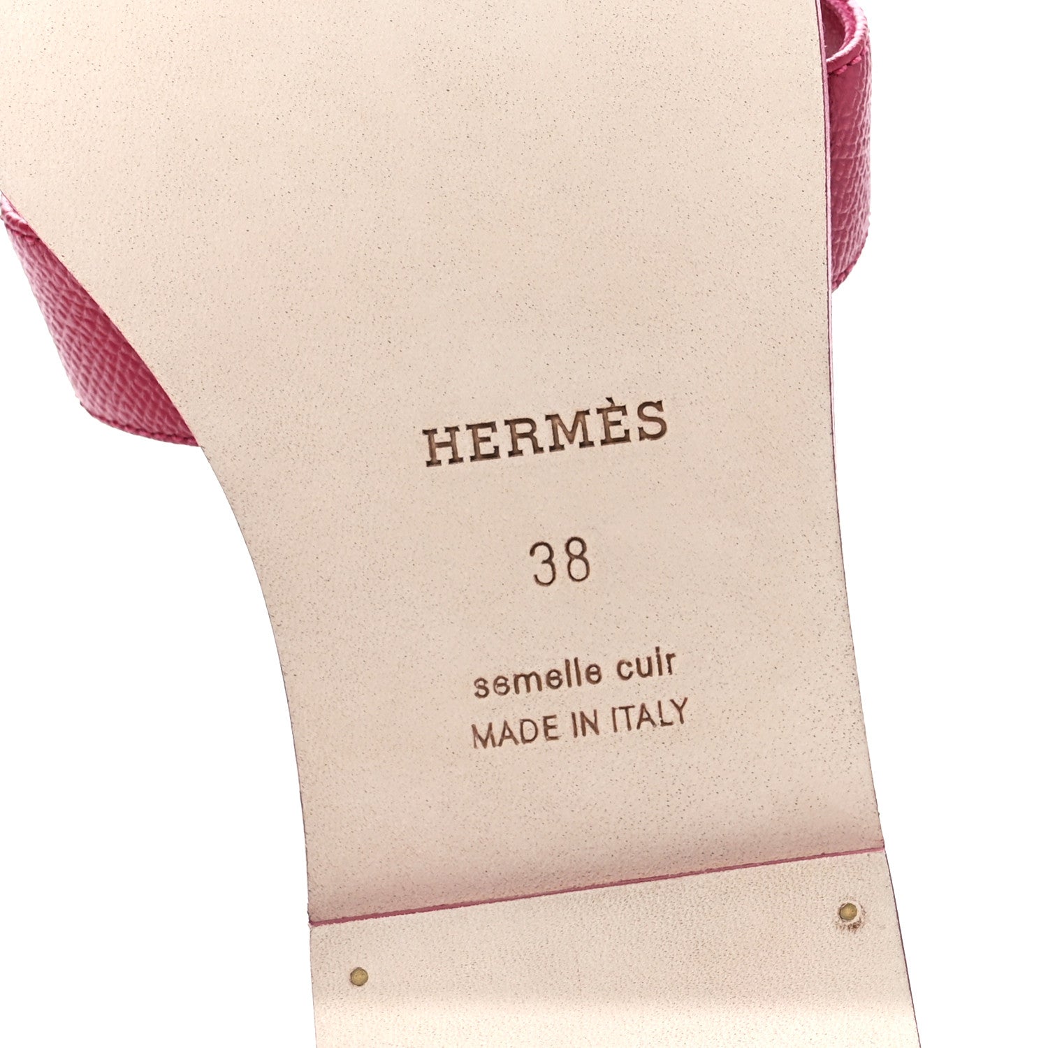 Hermes Epsom Oran Sandals 38 Rose Magenta 6 of 8