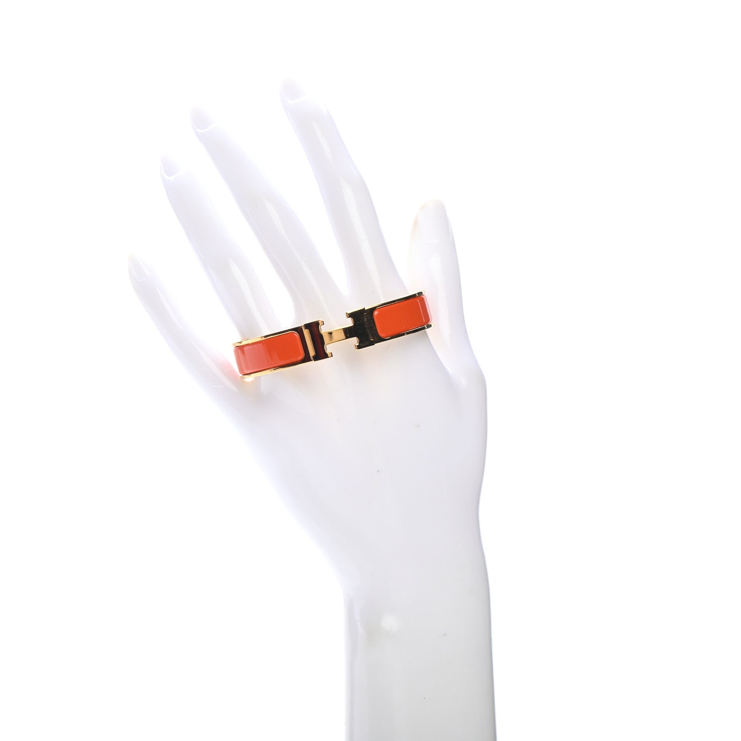 Hermes Enamel Narrow Clic Clac H Bracelet PM Orange 2 of 4