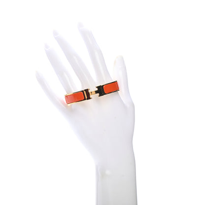 Hermes Enamel Narrow Clic Clac H Bracelet PM Orange 2 of 4