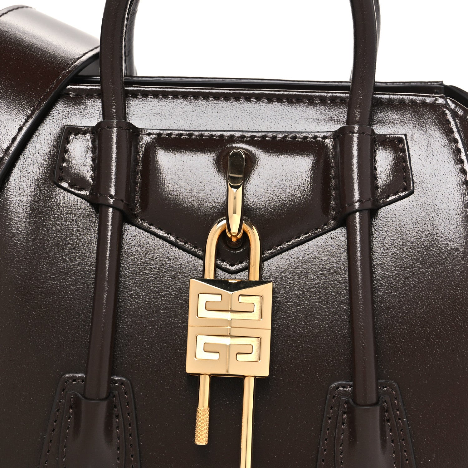 Givenchy Box Calfskin Toy Lock Antigona Shoulder Bag Ebony Brown 7 of 9