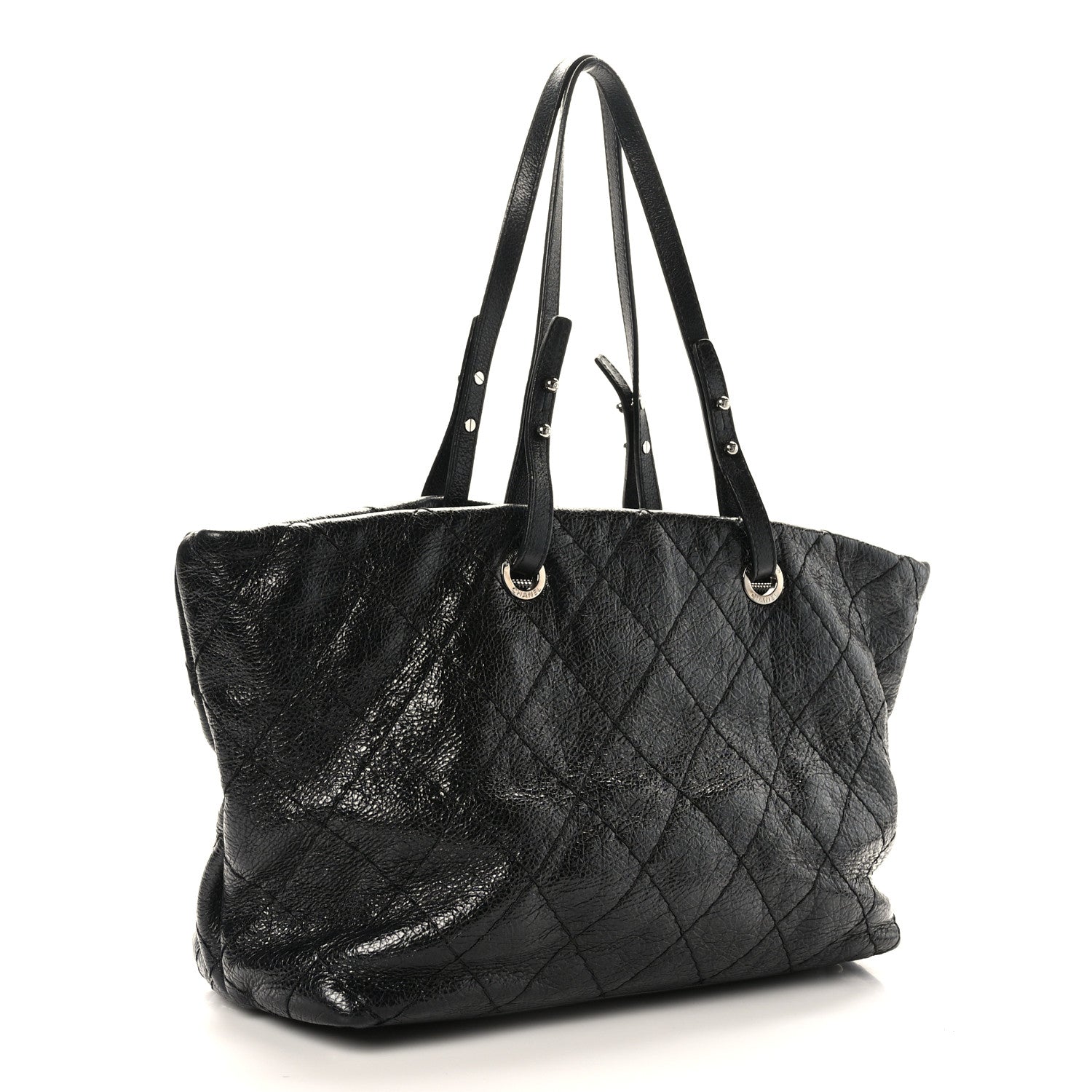 Chanel Glazed Calfskin Large On The Road Tote Black 3 of 11