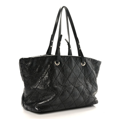 Chanel Glazed Calfskin Large On The Road Tote Black 3 of 11