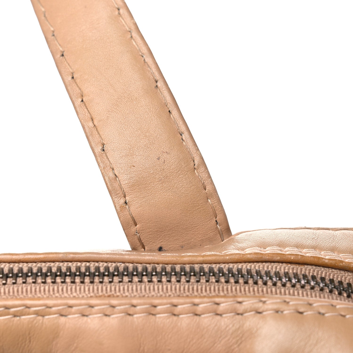 Chanel Calfskin Wild Stitch Vertical Top Handle Bag Beige 34 of 36