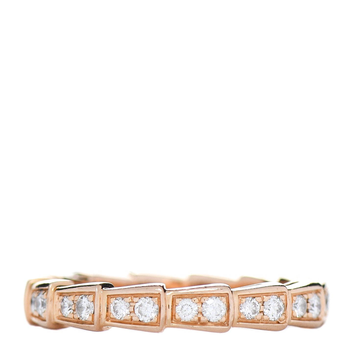 18K Rose Gold Diamond Serpenti Viper Band Ring 53 6.5