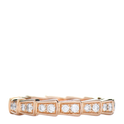 Bulgari 18K Rose Gold Diamond Serpenti Viper Band Ring 53 6.5 3 of 4