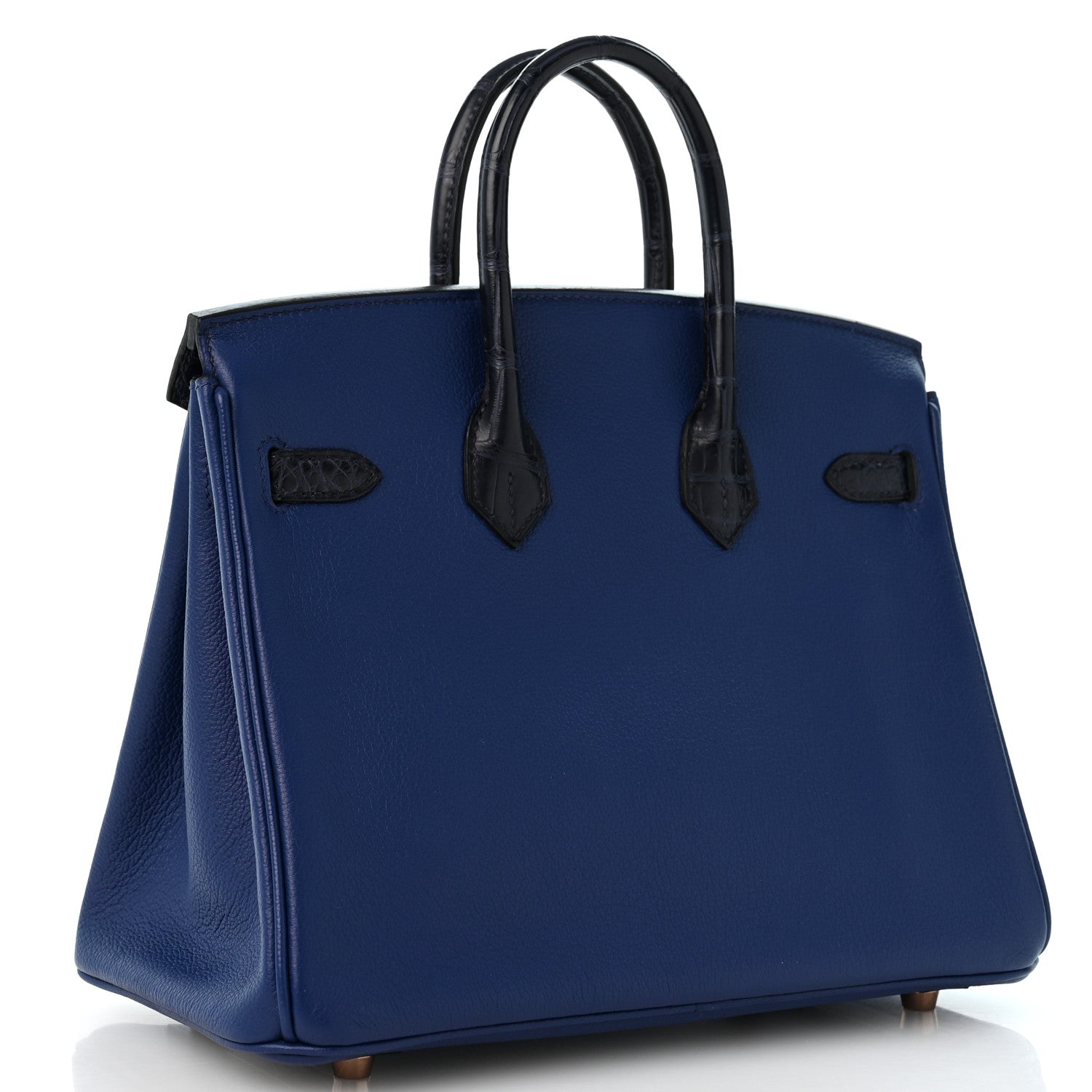 Hermes Taurillon Novillo Matte Alligator Birkin Touch 25 Bleu Saphir Marine 2 of 12