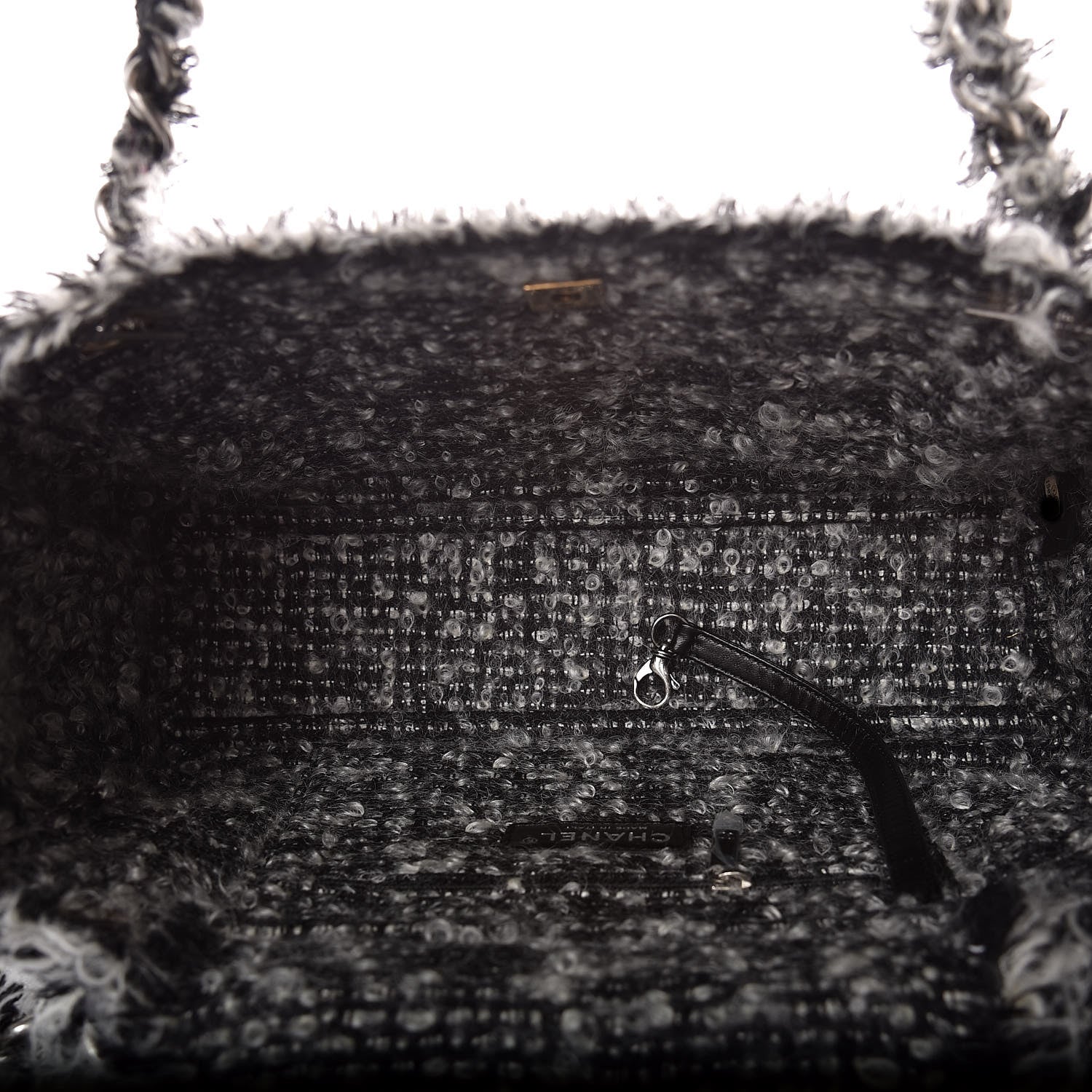 Chanel Tweed Calfskin Tweedy Shopping Tote Black 7 of 9