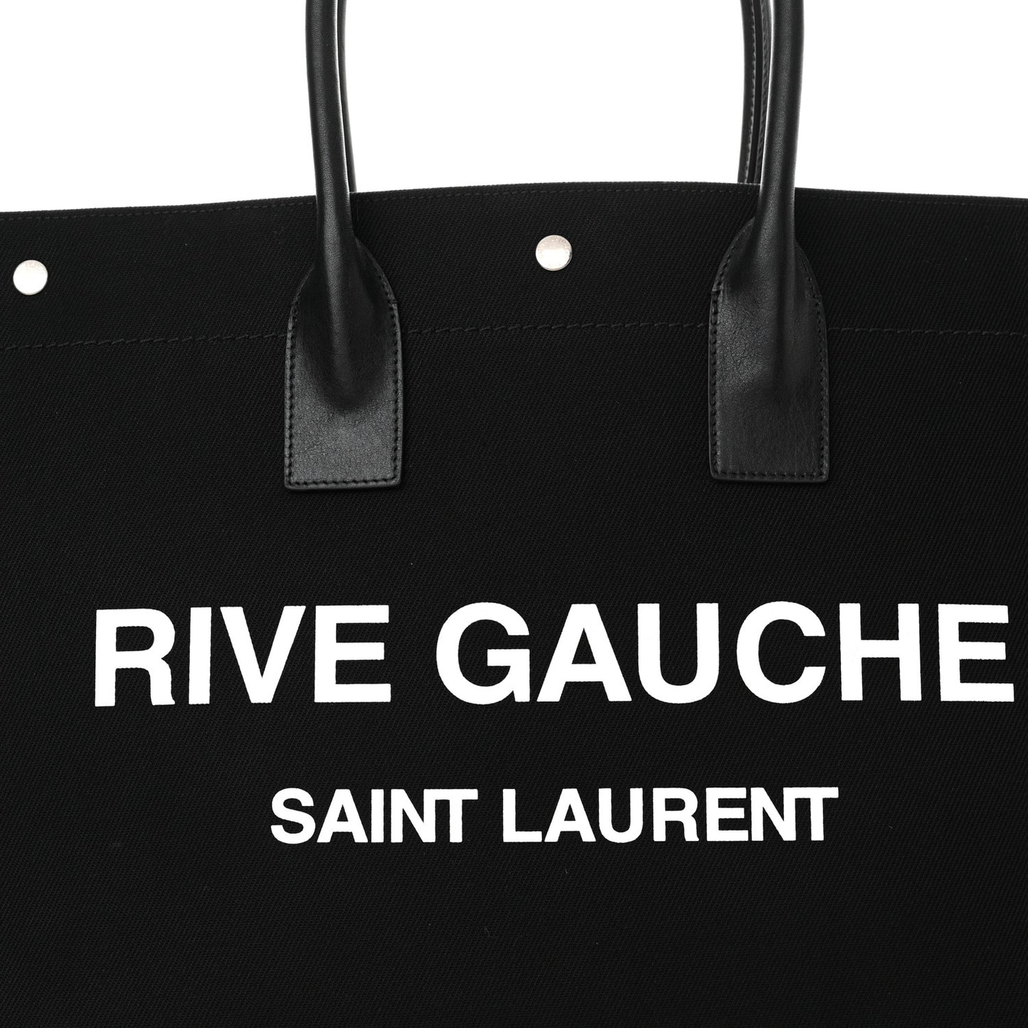 Linen Calfskin Rive Gauche Tote Black