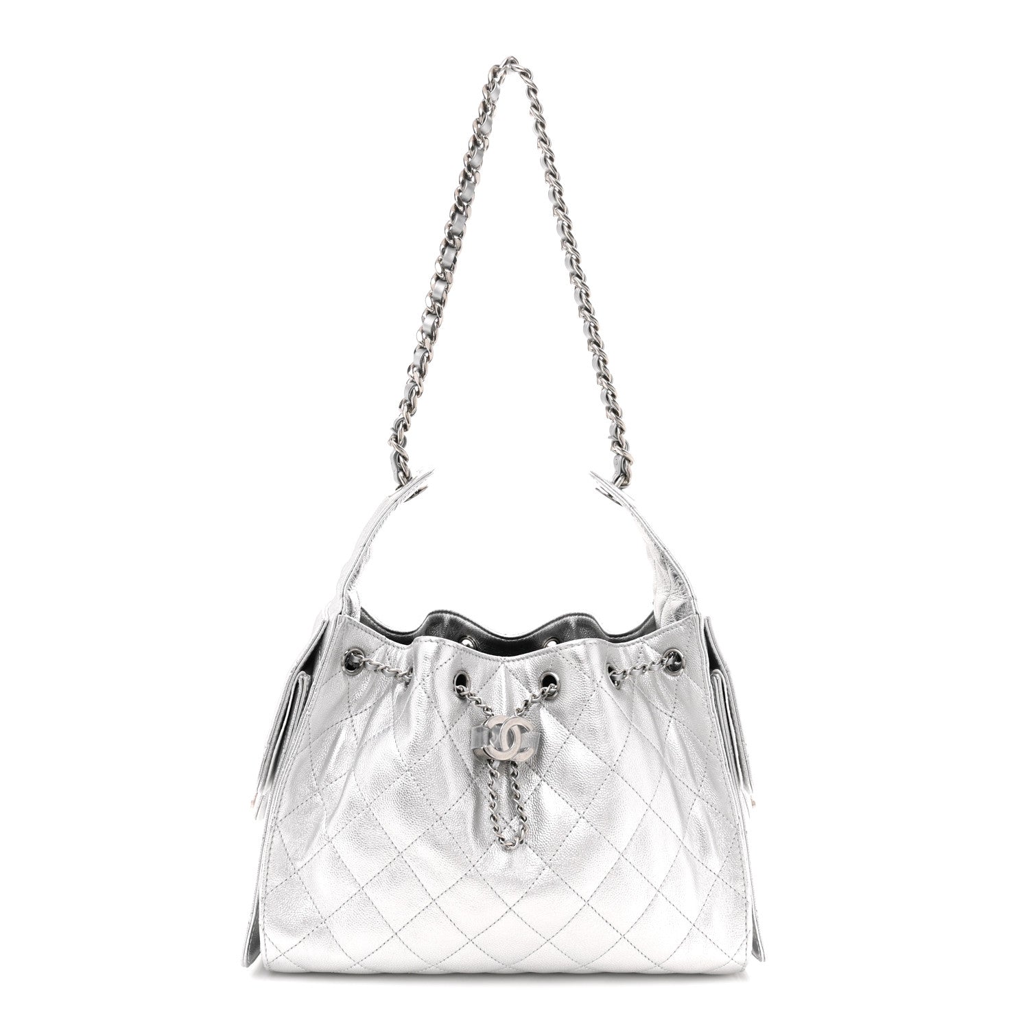 Chanel Metallic Caviar Quilted Small Chanel 25 Handbag Silver 1 of 9