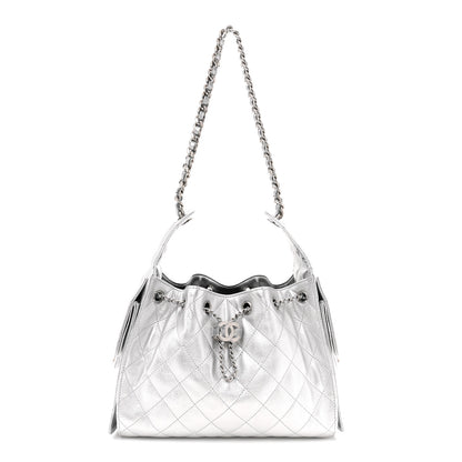 Chanel Metallic Caviar Quilted Small Chanel 25 Handbag Silver 1 of 9