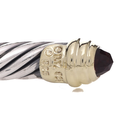 David Yurman Sterling Silver 14K Yellow Gold Garnet 5mm Cable Classics Petite Color Bracelet 5 of 5
