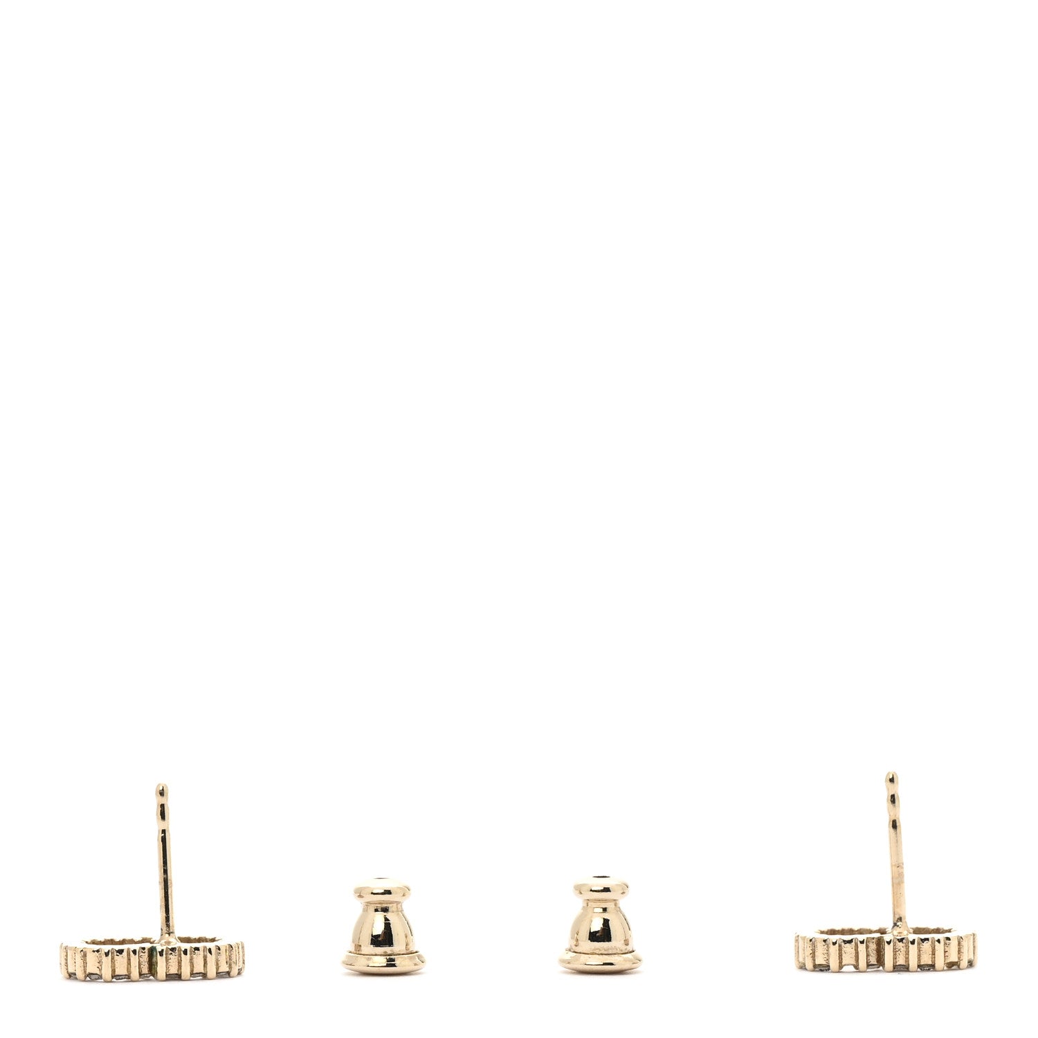 Christian Dior Strass Crystal CD Earrings Gold 3 of 4