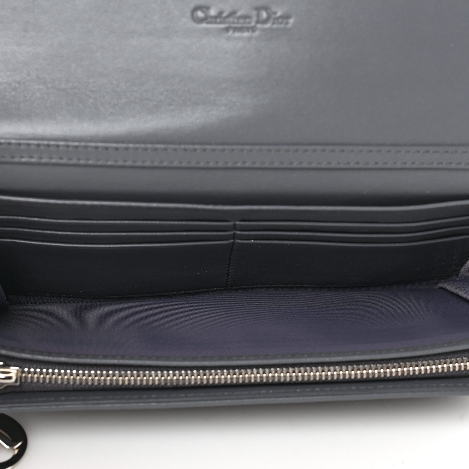 Christian Dior Lambskin Cannage Lady Dior Flap Wallet Grey 5 of 8