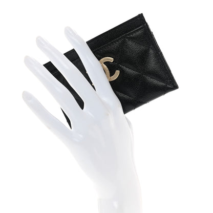 Chanel Caviar Quilted Studded CC Card Holder Black 2 of 9