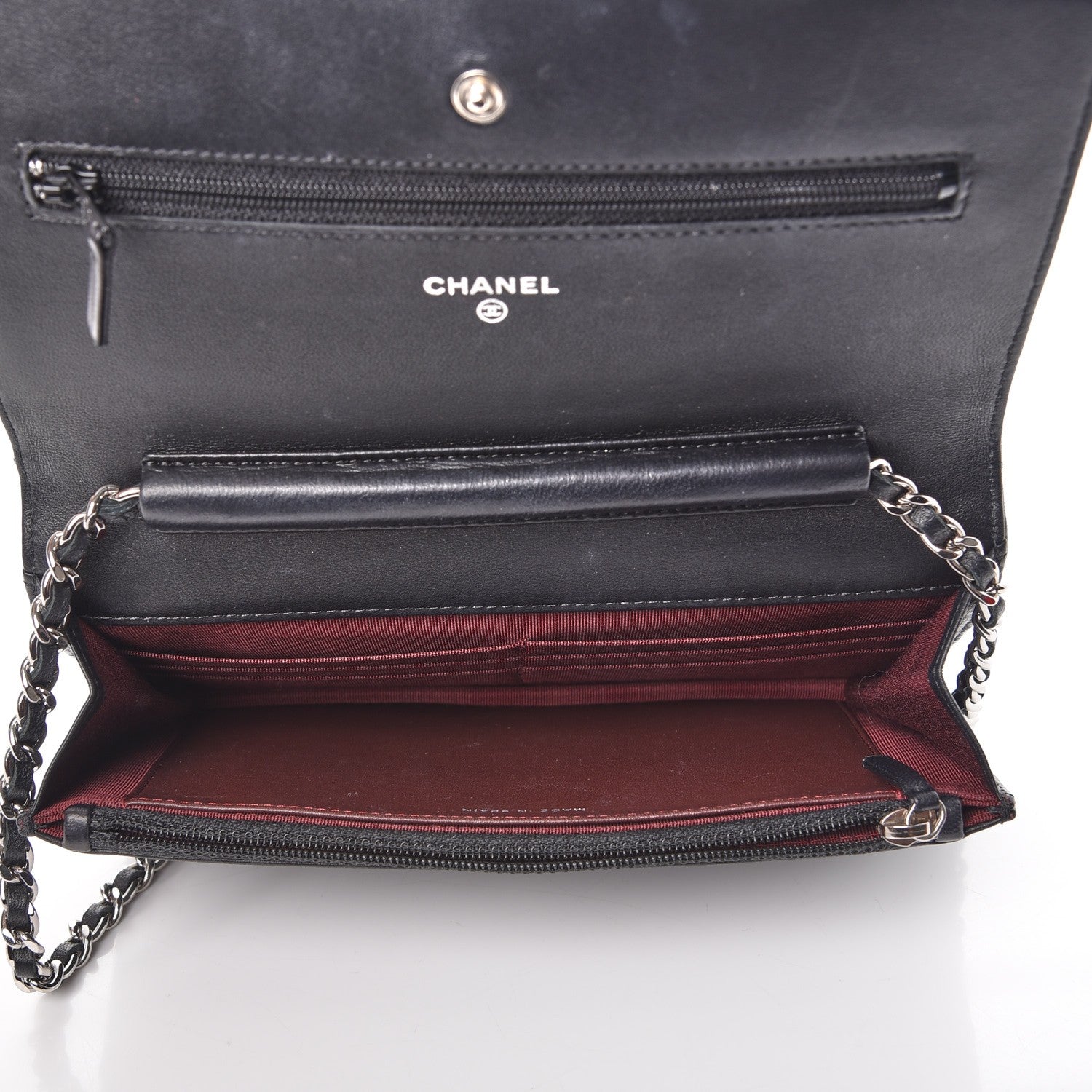 Chanel Lambskin Quilted Wallet On Chain WOC Black 5 of 10