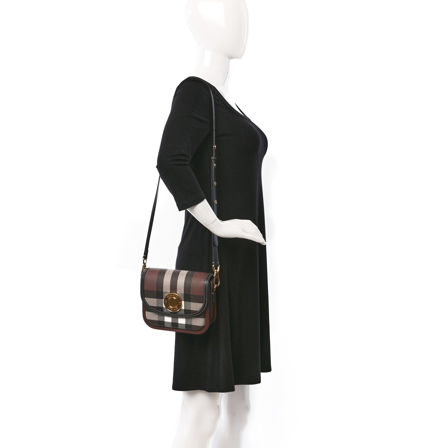 Calfskin Check Small Elizabeth Bag Brown