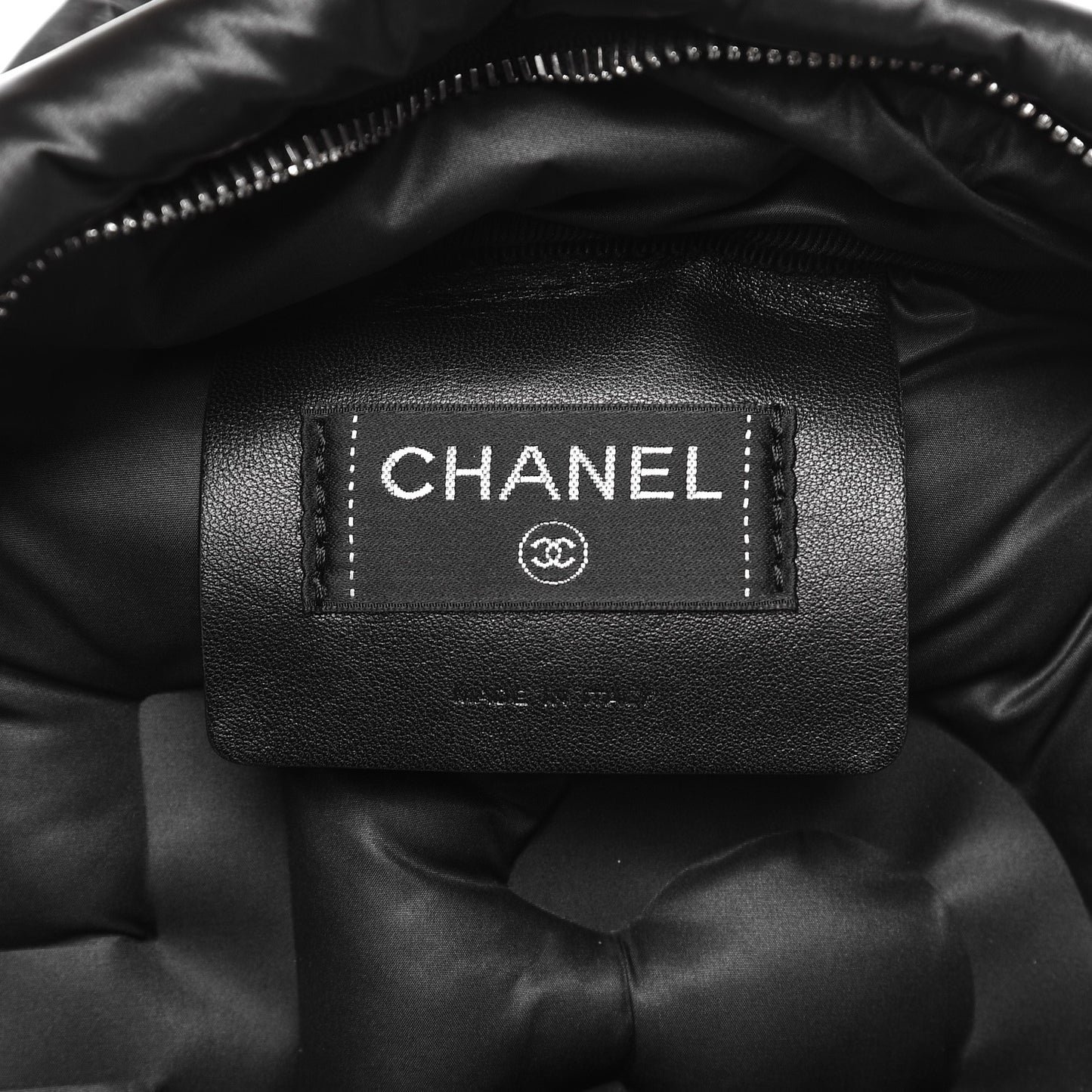 Nylon Embossed Doudoune Backpack Black