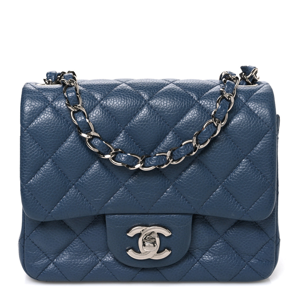 Chanel Caviar Quilted Mini Square Flap Navy 1 of 9