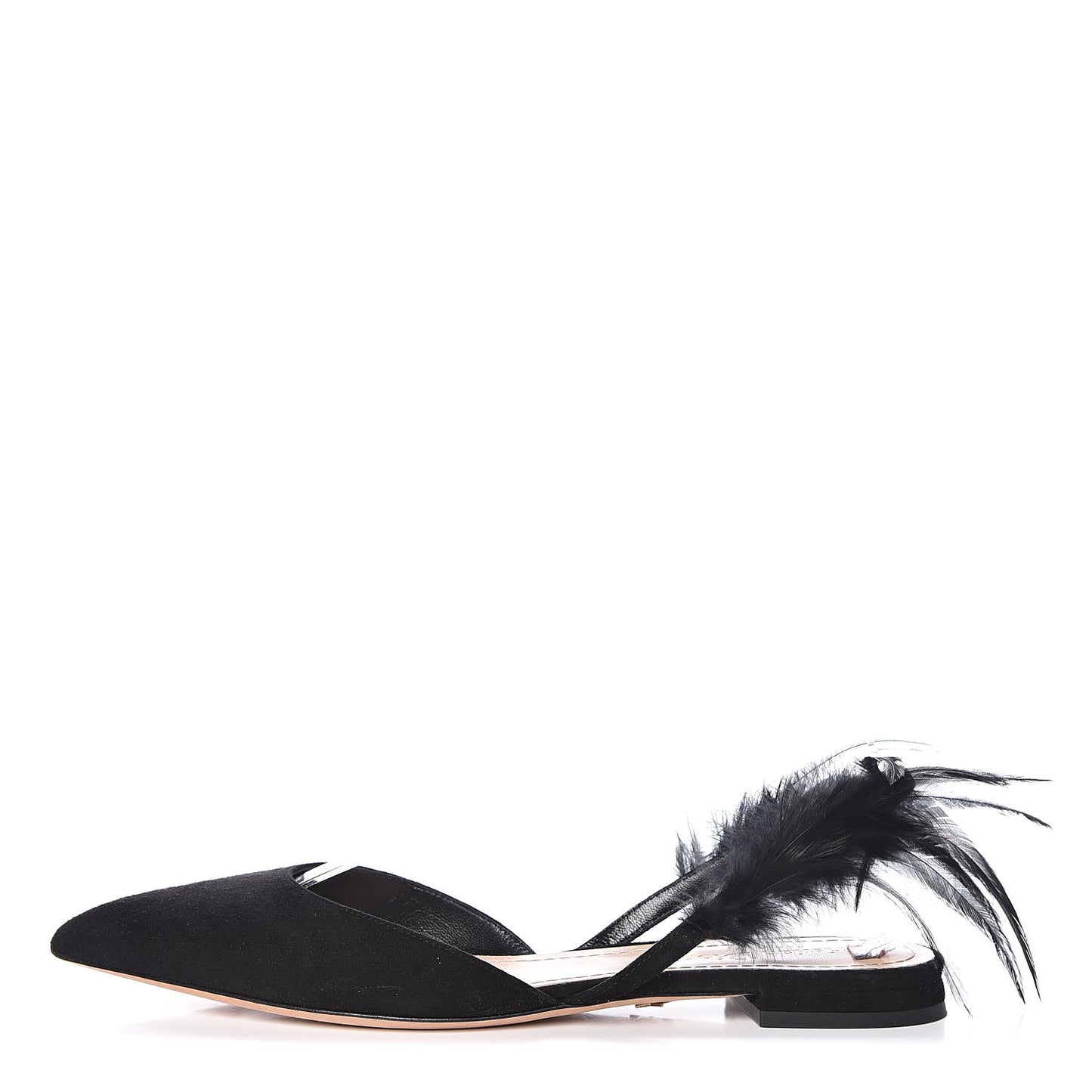 Suede Feather Dior Ethnie Flats 38.5 Black