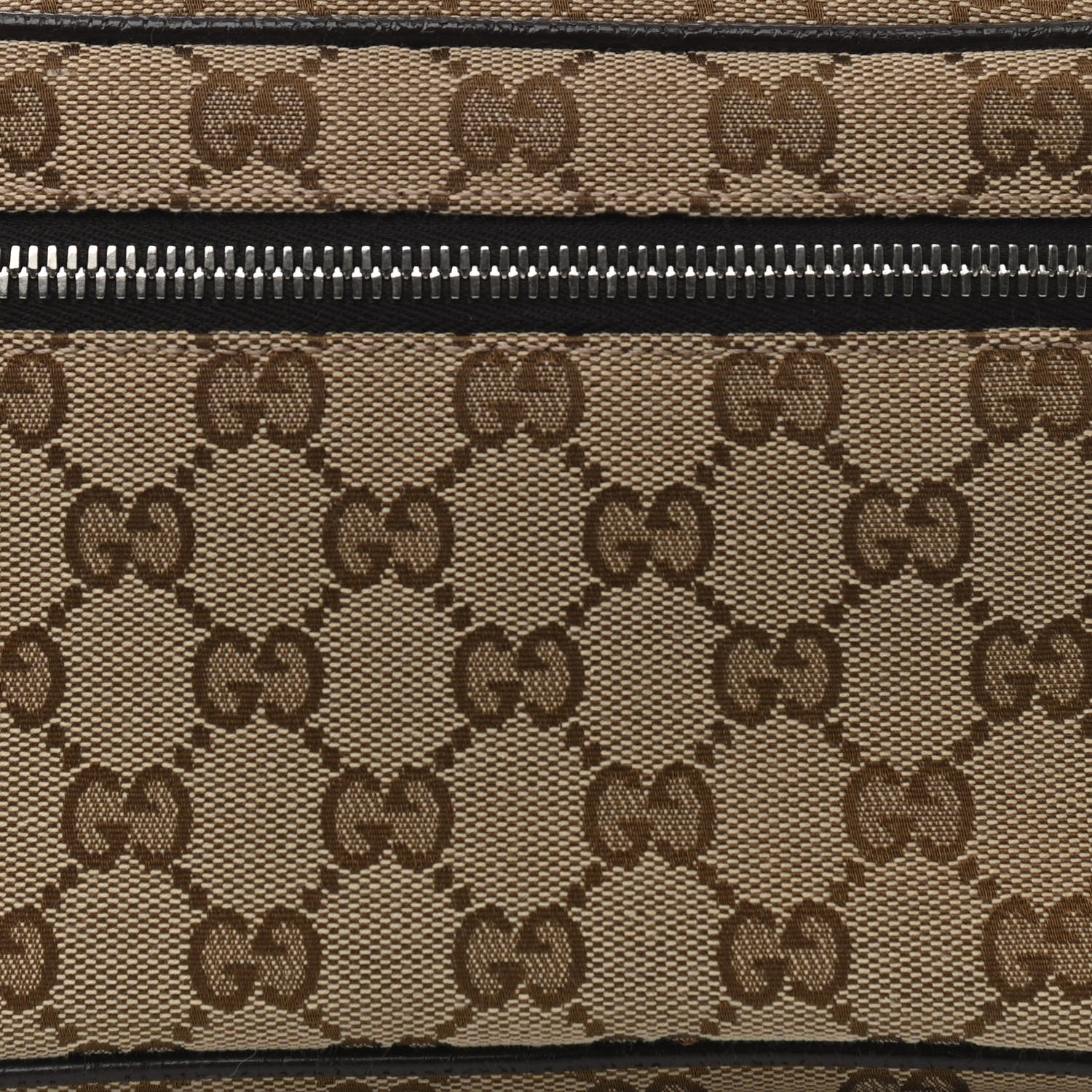 Gucci Monogram Dollar Calfskin Waist Pouch Beige Ebony Testa di Moro Marrone Scuro 8 of 10