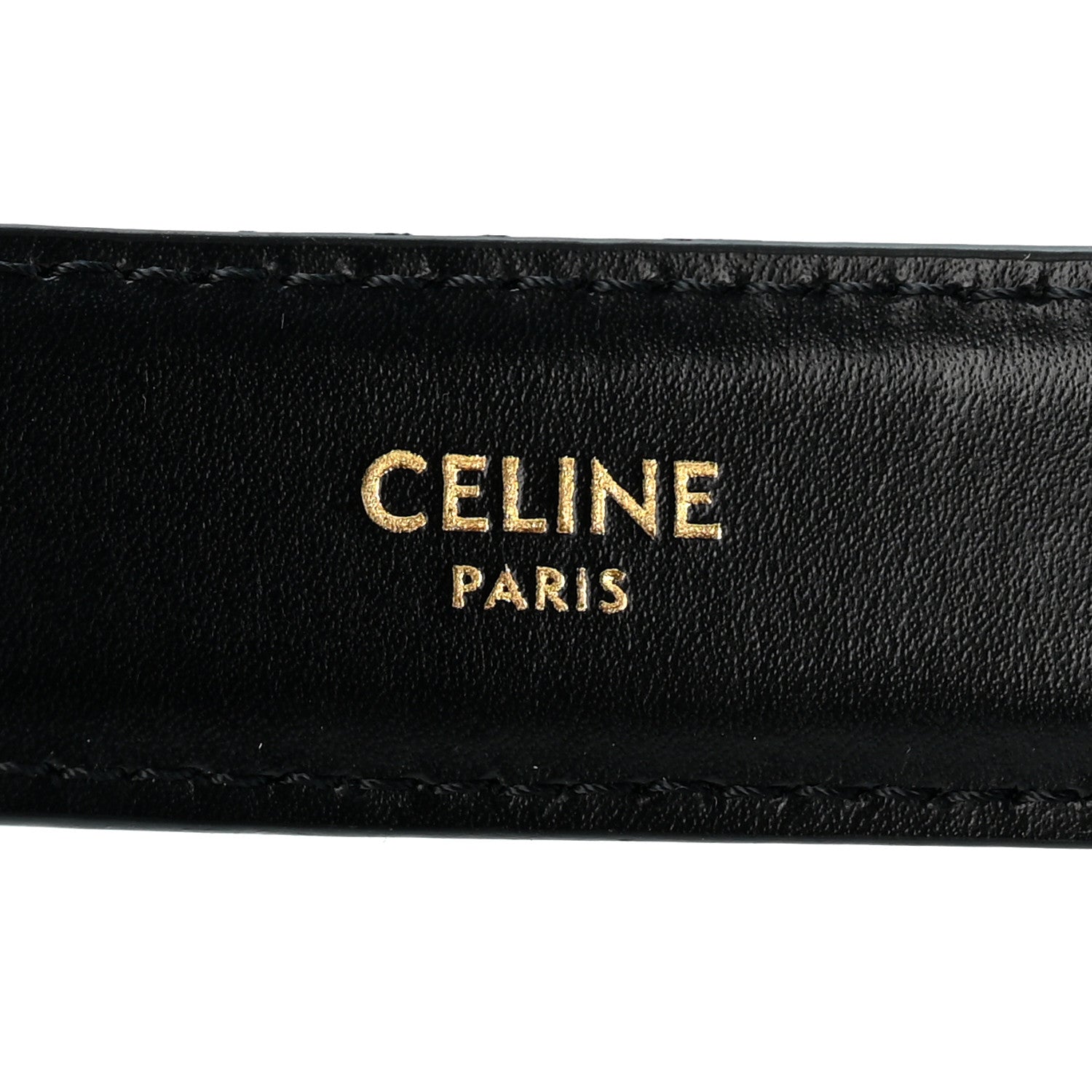 Celine Box Calfskin Medium 25mm Triomphe Belt 75 30 Black 3 of 7