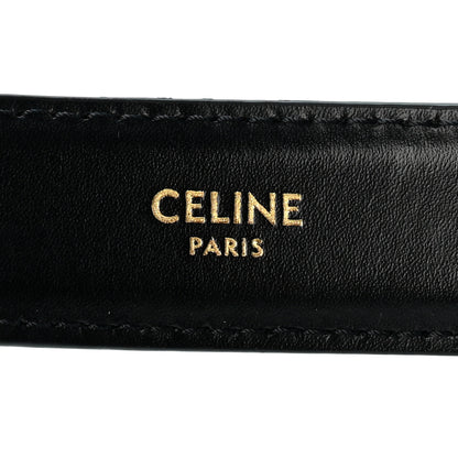 Celine Box Calfskin Medium 25mm Triomphe Belt 75 30 Black 3 of 7