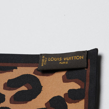 Louis Vuitton Silk Leopard Bandeau Scarf Marron 4 of 5