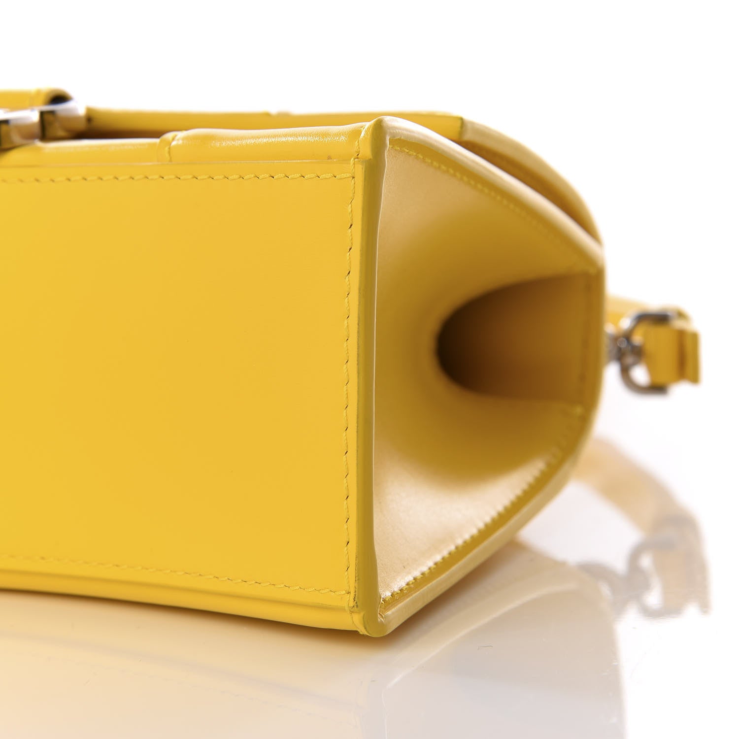 Balenciaga Shiny Box Calfskin Hourglass Top Handle Bag XS Yellow 7 of 9