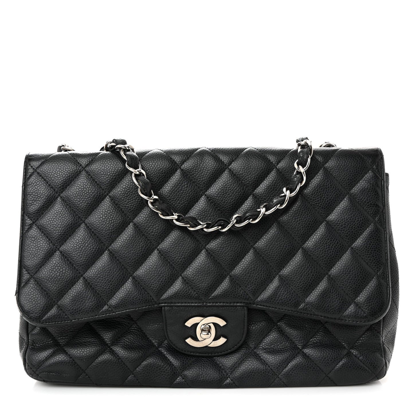 Caviar Quilted Jumbo Single Flap Black