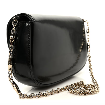 Gucci Shiny Calfskin Small Bamboo Night Bag Black 3 of 10
