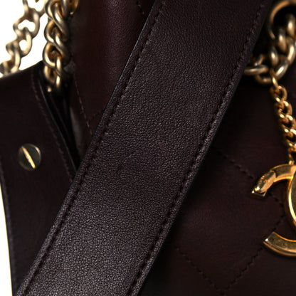 Chanel Calfskin Quilted Small On My Shoulder Drawstring Bag Brown 13 of 14