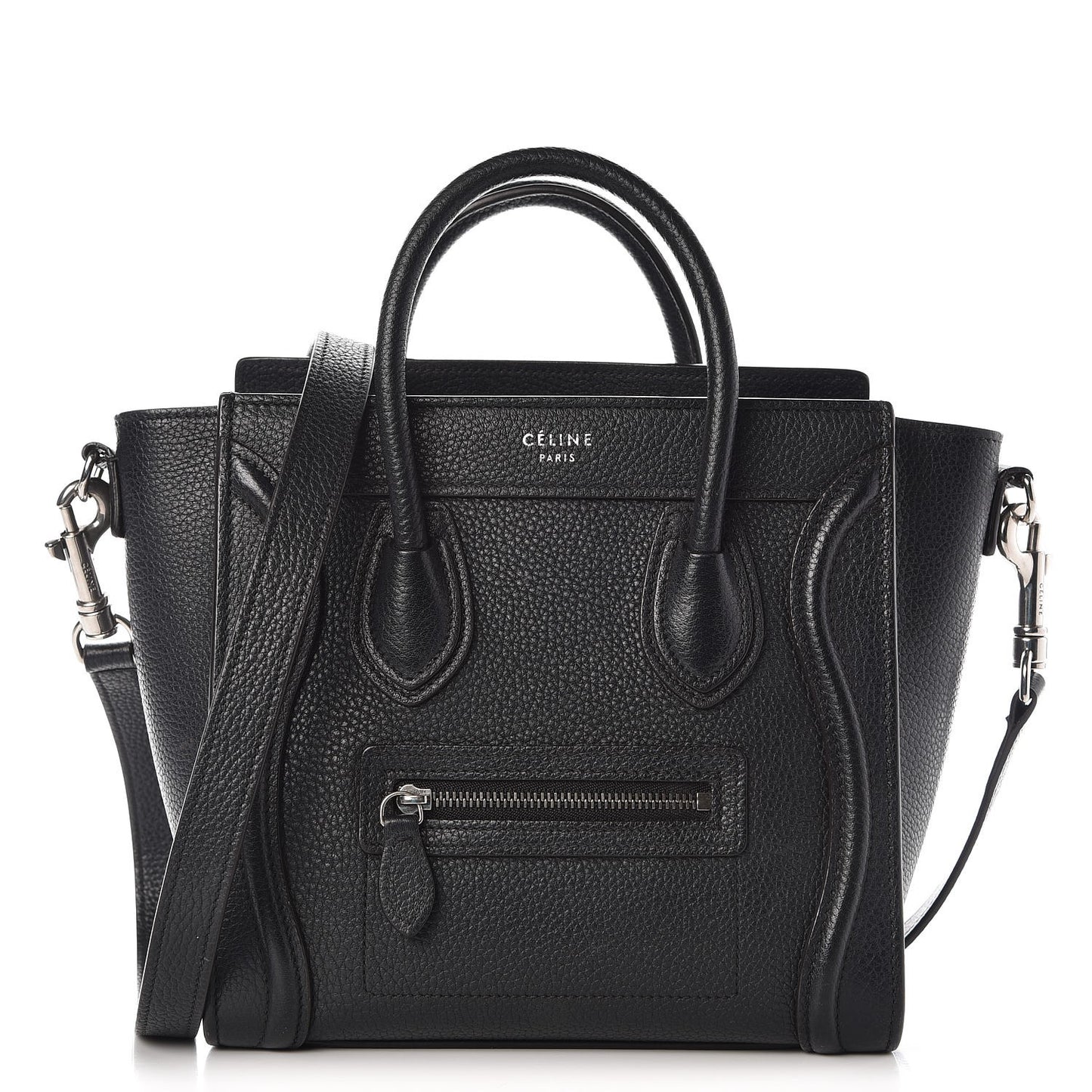 Drummed Calfskin Nano Luggage Black
