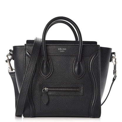 Celine Drummed Calfskin Nano Luggage Black 1 of 14