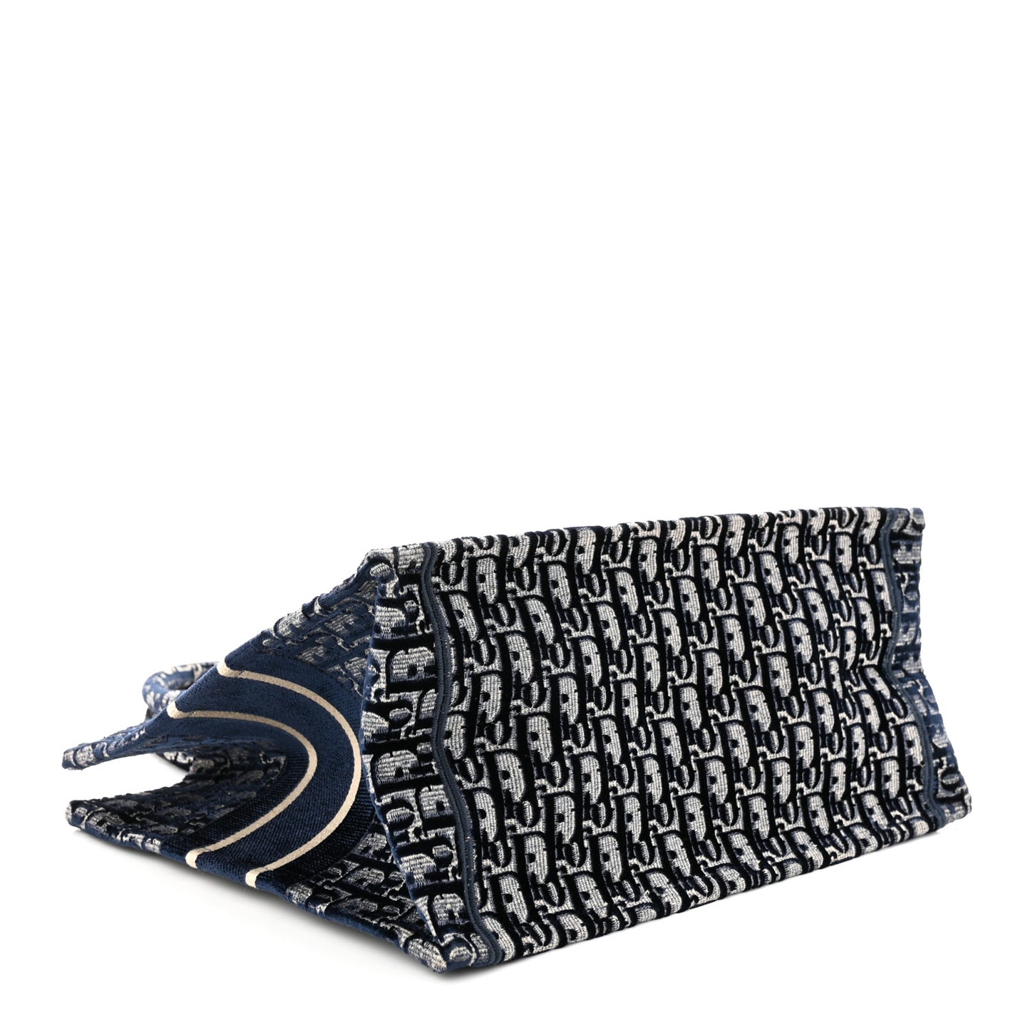 Oblique Velvet Medium Book Tote Blue Multicolor