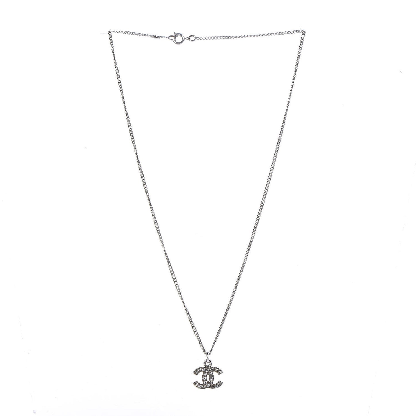 Crystal Timeless CC Necklace Silver