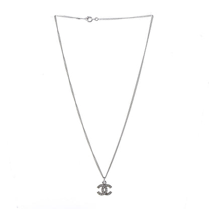 Chanel Crystal Timeless CC Necklace Silver 3 of 6