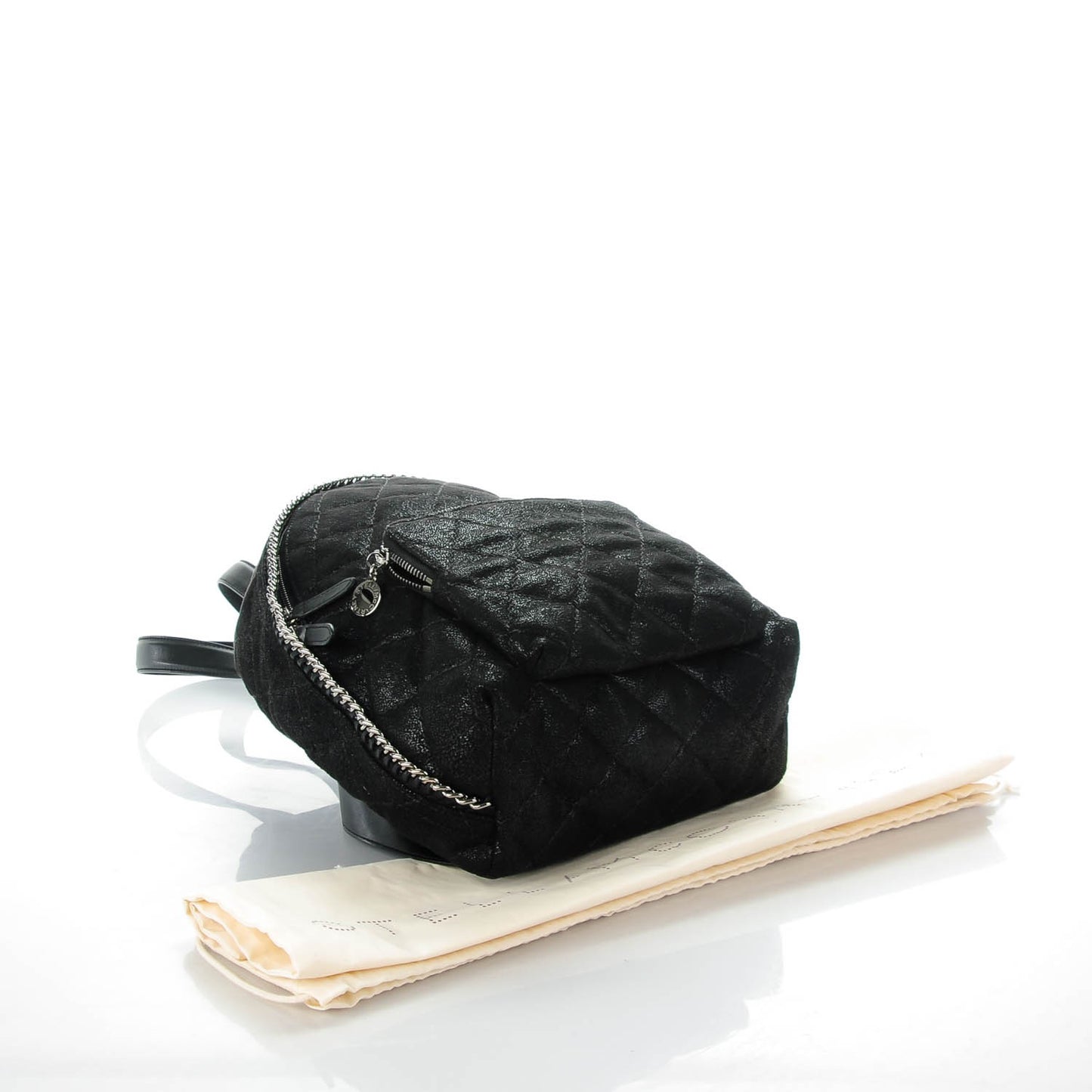 Shaggy Deer Quilted Mini Falabella Backpack Black
