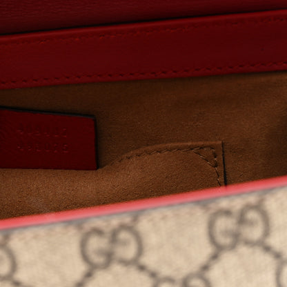 Gucci GG Supreme Monogram Calfskin Small Padlock Shoulder Bag Beige Hibiscus Red New Rosette 7 of 10