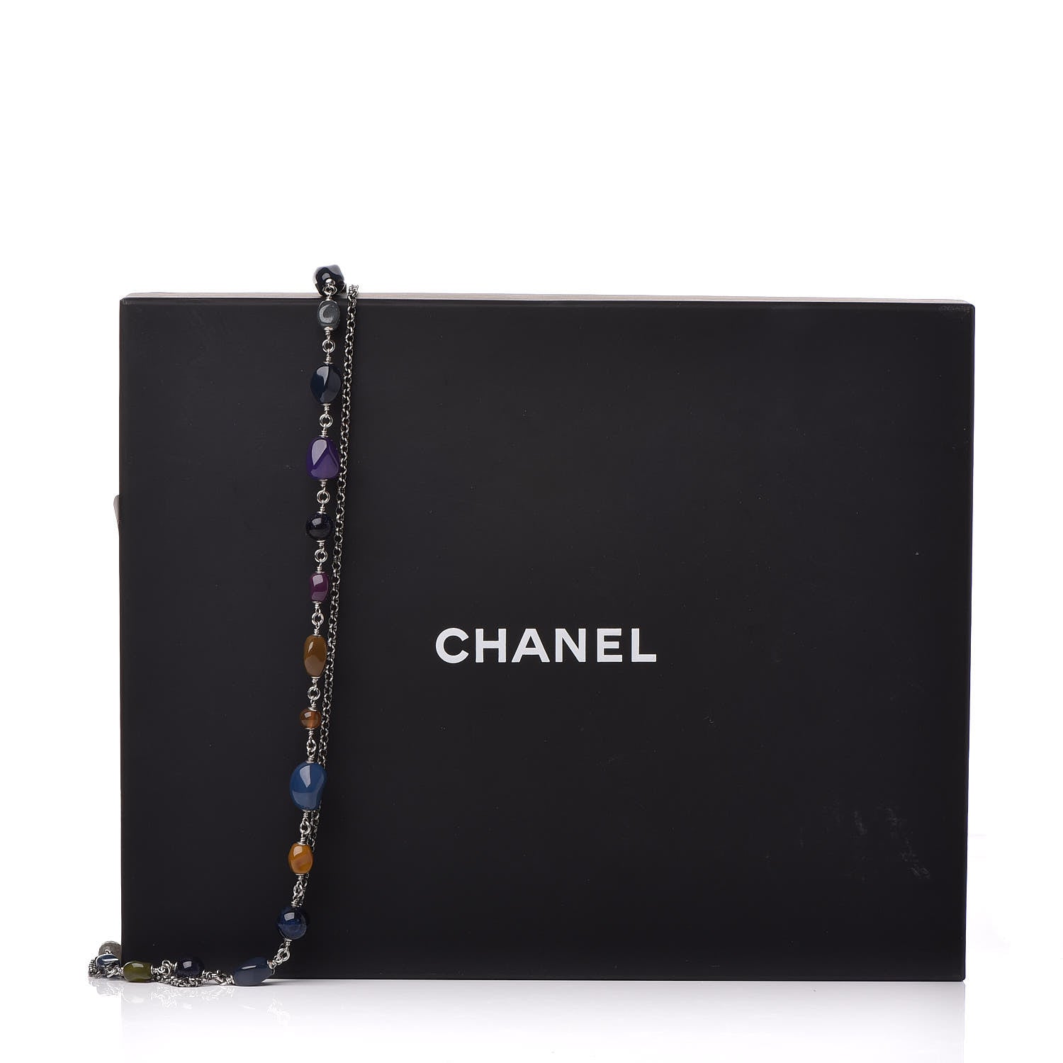 Chanel Beaded Enamel CC Long Necklace Ruthenium Multicolor 5 of 5