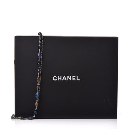 Chanel Beaded Enamel CC Long Necklace Ruthenium Multicolor 5 of 5