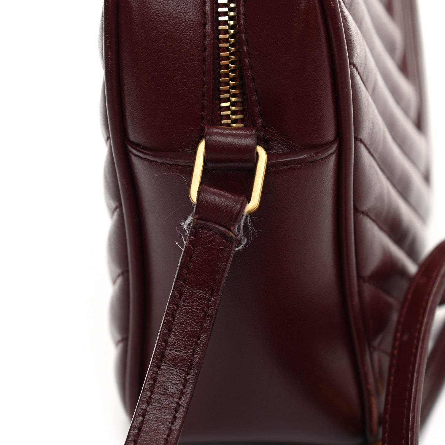 Saint Laurent Calfskin Matelasse Monogram Lou Camera Bag Dark Legion Red 11 of 11