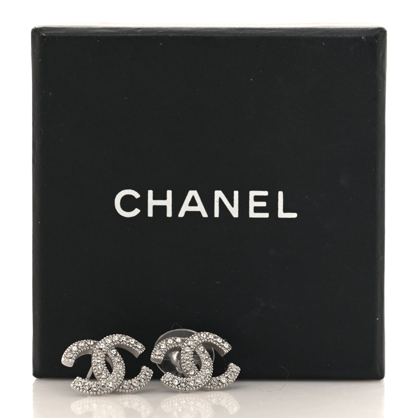 Crystal CC Earrings Silver