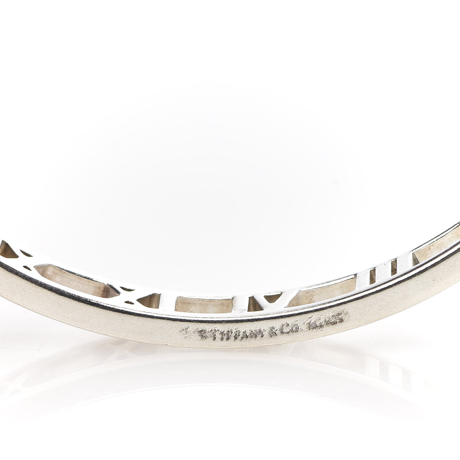 Tiffany Sterling Silver Narrow Atlas Open Bangle Bracelet 5 of 5