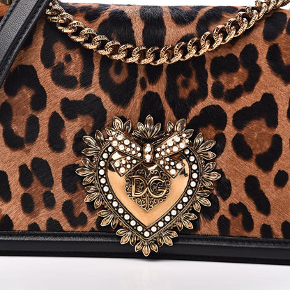 Dolce & Gabbana Pony Hair Leopard Print Medium Devotion Bag 9 of 10